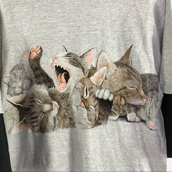 Vintage Cat Shirt Signal Sports 90s Oversized Men’s XL EUC Made In USA SOLD - Picture 3 of 6